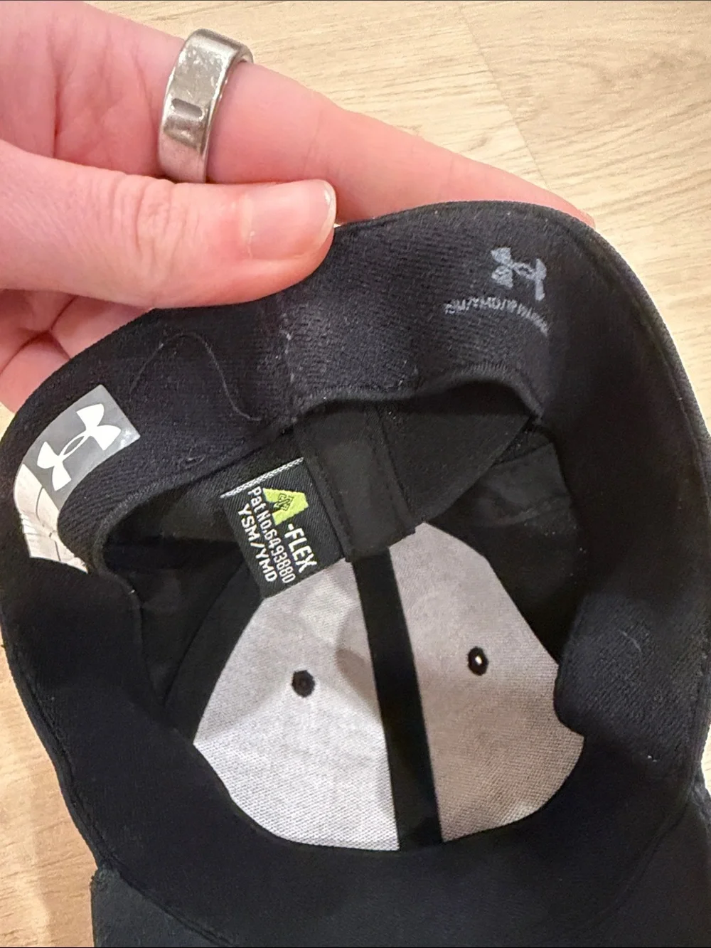 Under Armour Black YM Hat with White Logo - Performance Cap